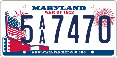 MD license plate 5AA7470