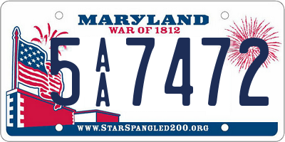 MD license plate 5AA7472