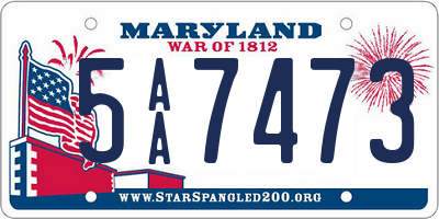 MD license plate 5AA7473