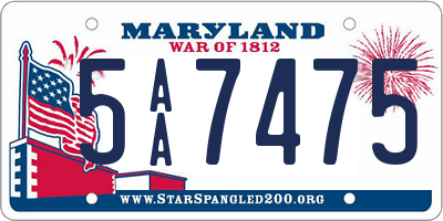 MD license plate 5AA7475