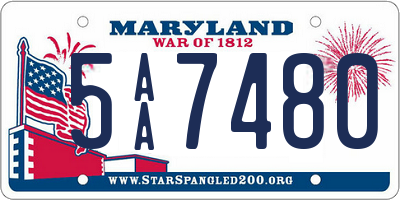 MD license plate 5AA7480