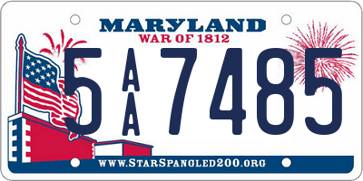 MD license plate 5AA7485