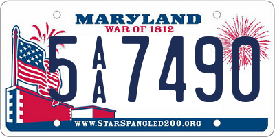 MD license plate 5AA7490