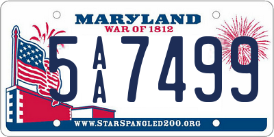 MD license plate 5AA7499