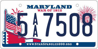 MD license plate 5AA7508