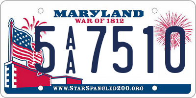 MD license plate 5AA7510