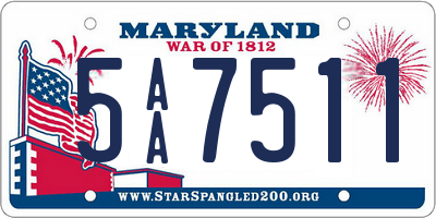 MD license plate 5AA7511