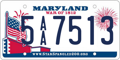 MD license plate 5AA7513