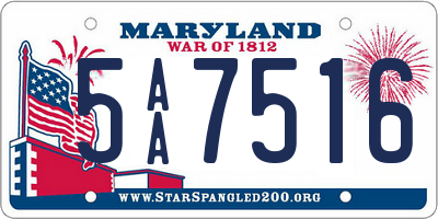 MD license plate 5AA7516