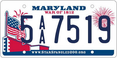 MD license plate 5AA7519