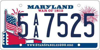 MD license plate 5AA7525