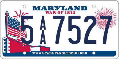 MD license plate 5AA7527