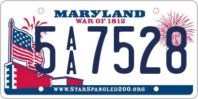 MD license plate 5AA7528