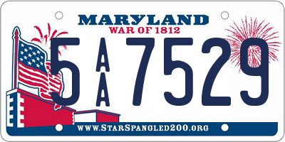 MD license plate 5AA7529