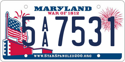 MD license plate 5AA7531