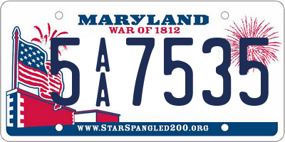 MD license plate 5AA7535