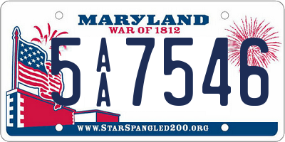 MD license plate 5AA7546