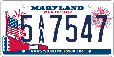 MD license plate 5AA7547