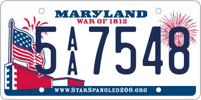 MD license plate 5AA7548