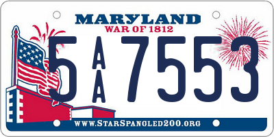 MD license plate 5AA7553