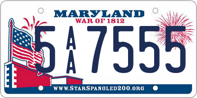 MD license plate 5AA7555