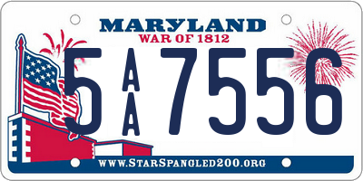 MD license plate 5AA7556