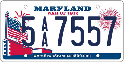 MD license plate 5AA7557