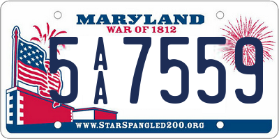 MD license plate 5AA7559