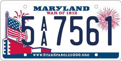 MD license plate 5AA7561