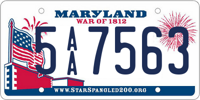 MD license plate 5AA7563