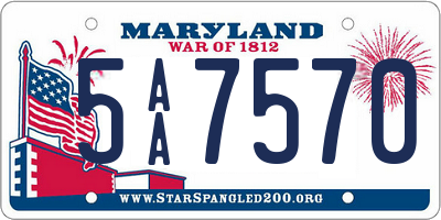 MD license plate 5AA7570