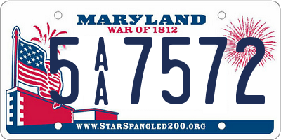 MD license plate 5AA7572