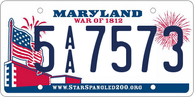 MD license plate 5AA7573