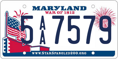 MD license plate 5AA7579