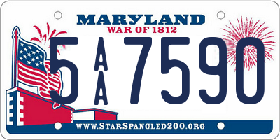 MD license plate 5AA7590