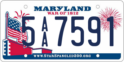 MD license plate 5AA7591