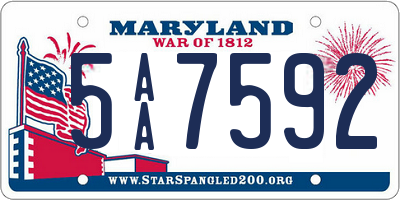 MD license plate 5AA7592