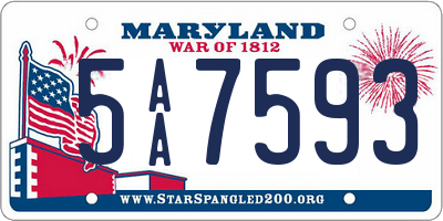 MD license plate 5AA7593