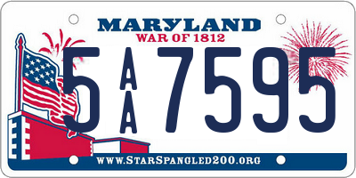 MD license plate 5AA7595