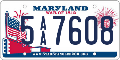 MD license plate 5AA7608