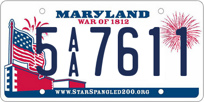 MD license plate 5AA7611