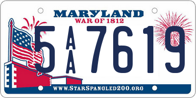 MD license plate 5AA7619