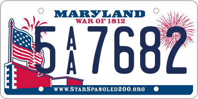 MD license plate 5AA7682