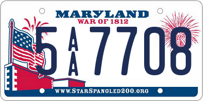 MD license plate 5AA7708