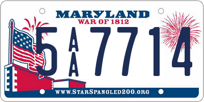 MD license plate 5AA7714