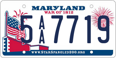 MD license plate 5AA7719