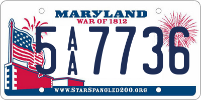 MD license plate 5AA7736