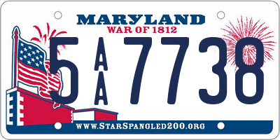 MD license plate 5AA7738