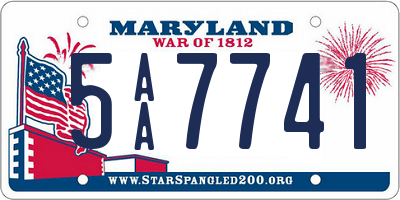 MD license plate 5AA7741