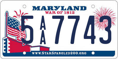 MD license plate 5AA7743